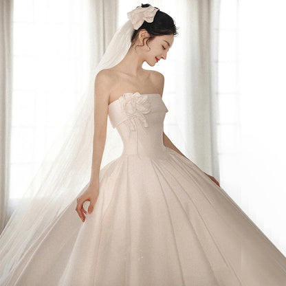 A Strapless Dress With A Big Train