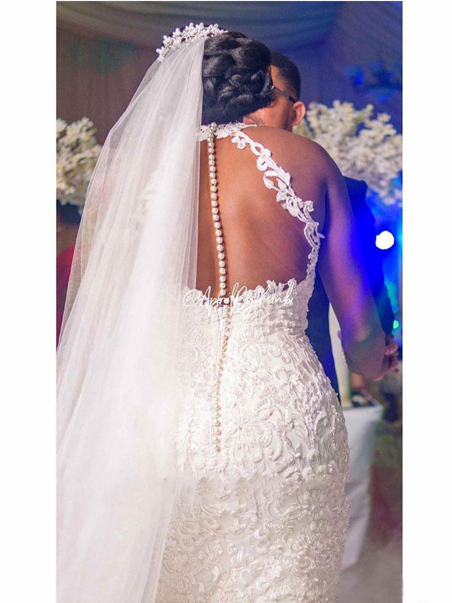 Vintage Lace Beaded Wedding Dresses