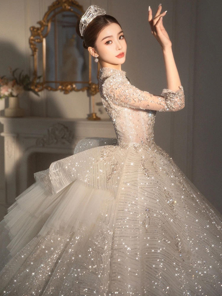 Long Sleeved Wedding Dress For Women