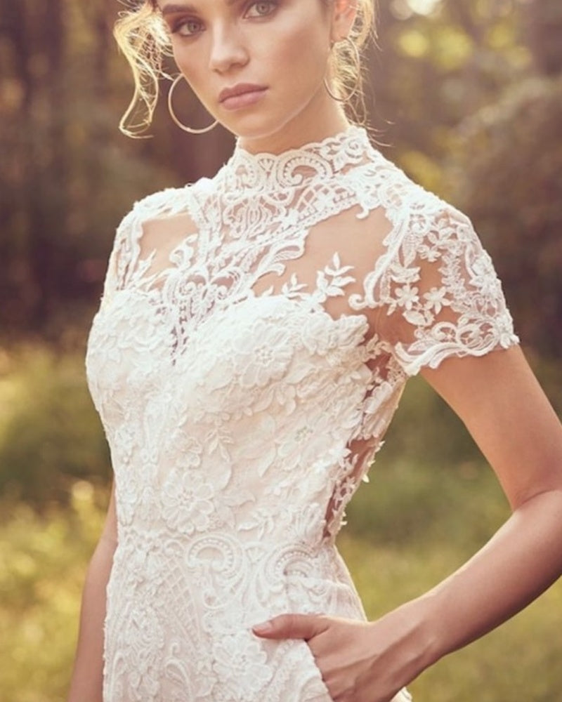 Wedding Bridal Gowns Short Sleeve Jumpsuit